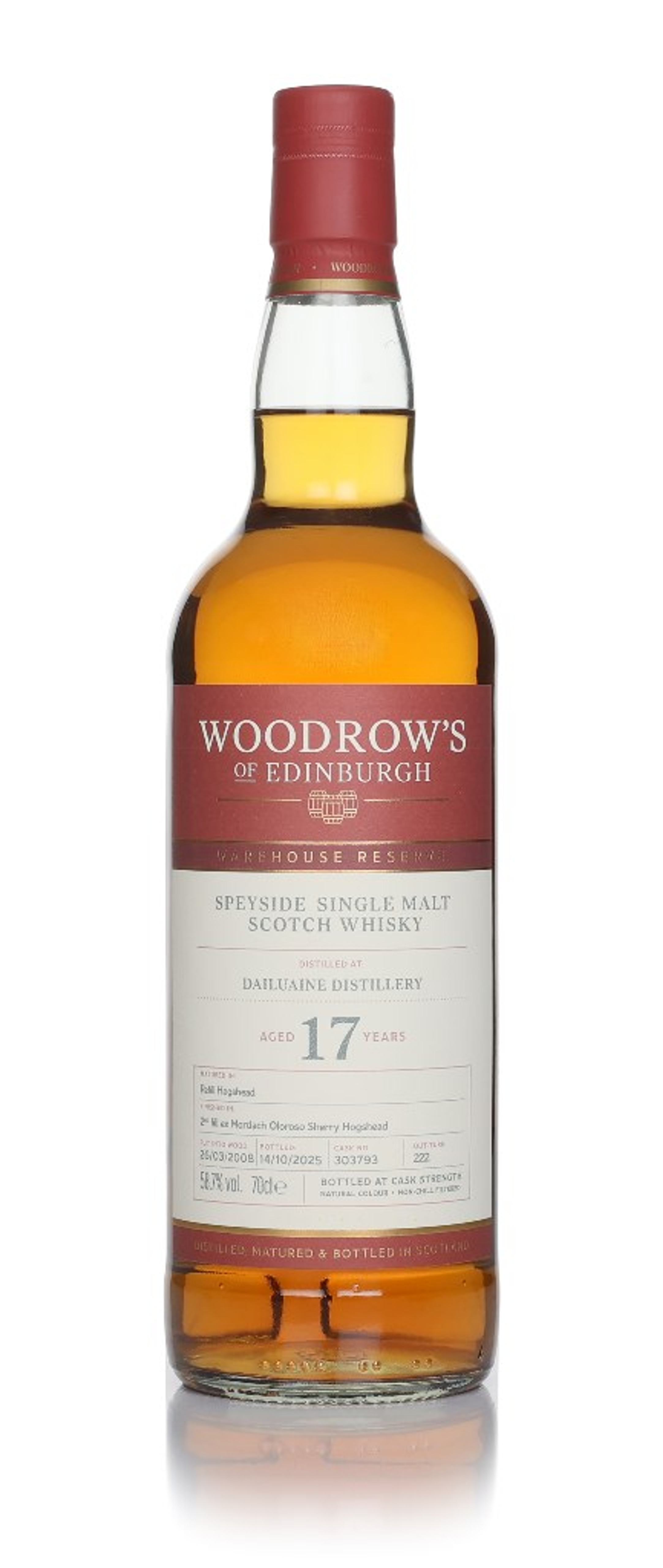Dailuaine 17 Year Old 2008 - Woodrow's of Edinburgh 70cl