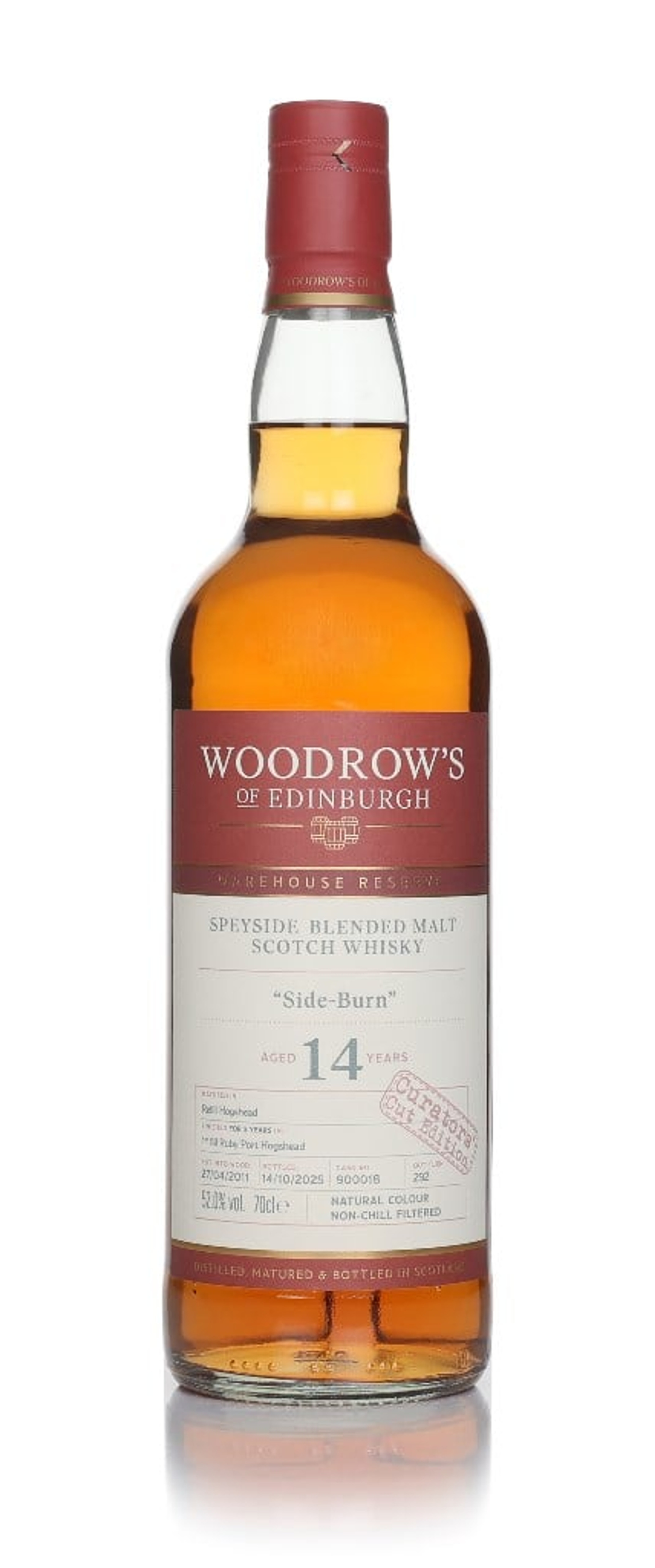 "Side-Burn" 14  Year Old 2011 Ruby Port Cask - Woodrow's of Edinburgh 70cl