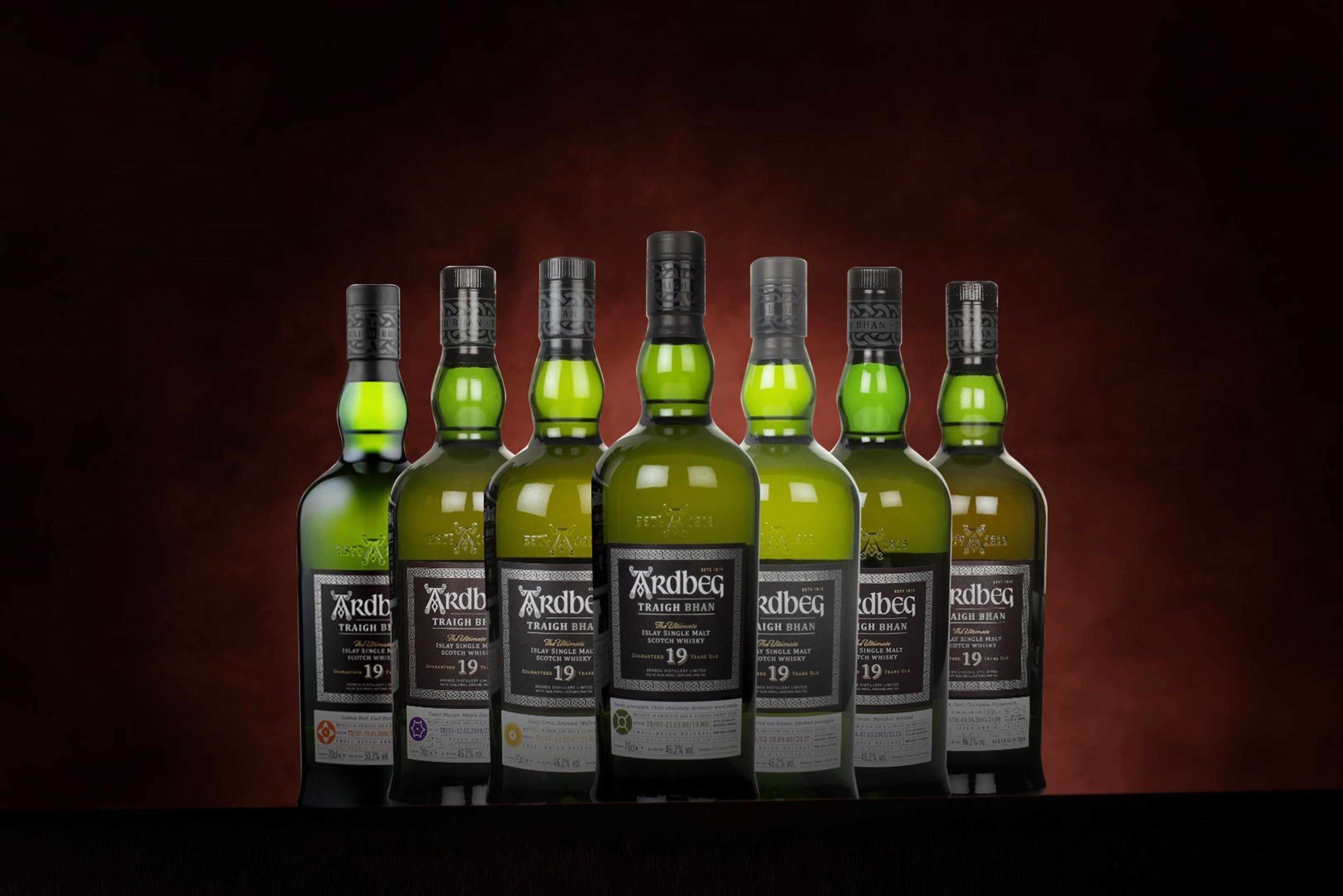 *COMPETITION* Ardbeg Traigh Bhan 19 Year Old Full Whisky Collection (7) Ticket 70cl