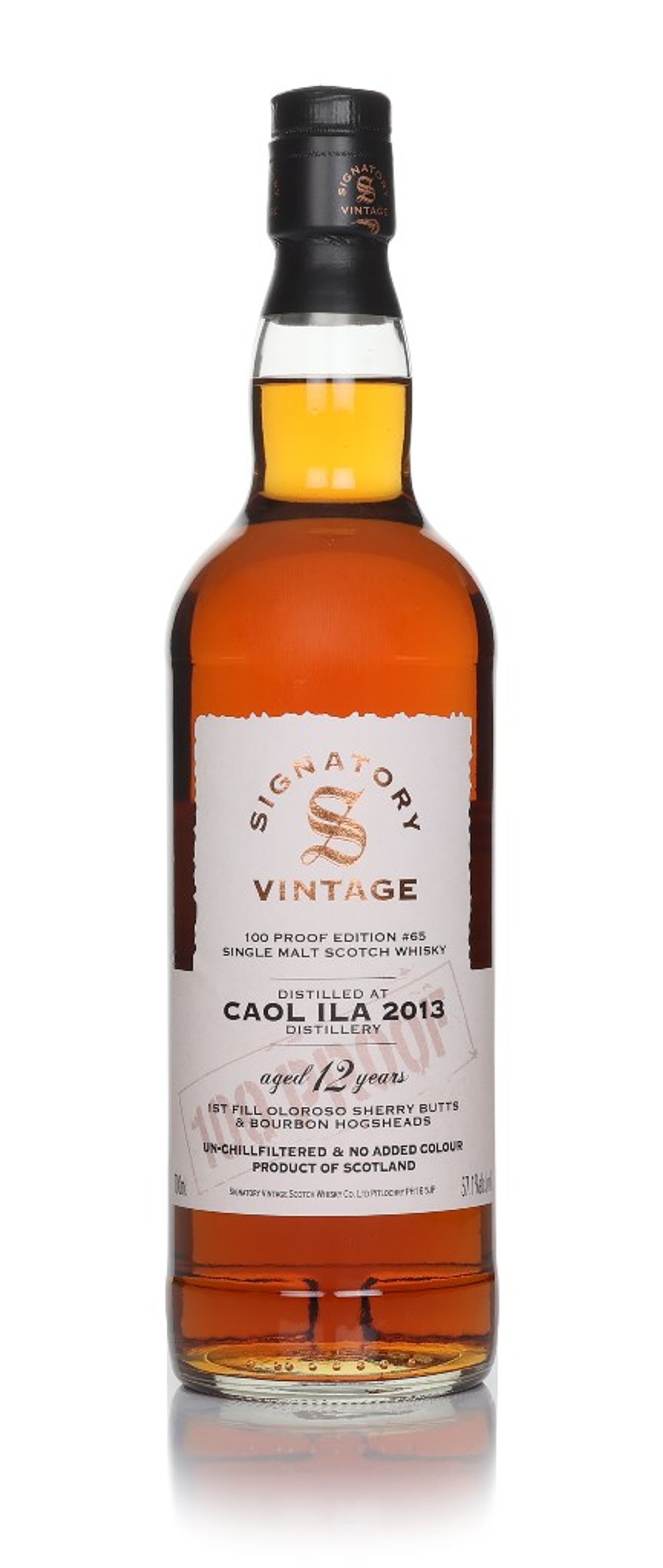 Caol Ila 12 Year Old 2013 - 100 Proof Edition #65 (Signatory) 70cl