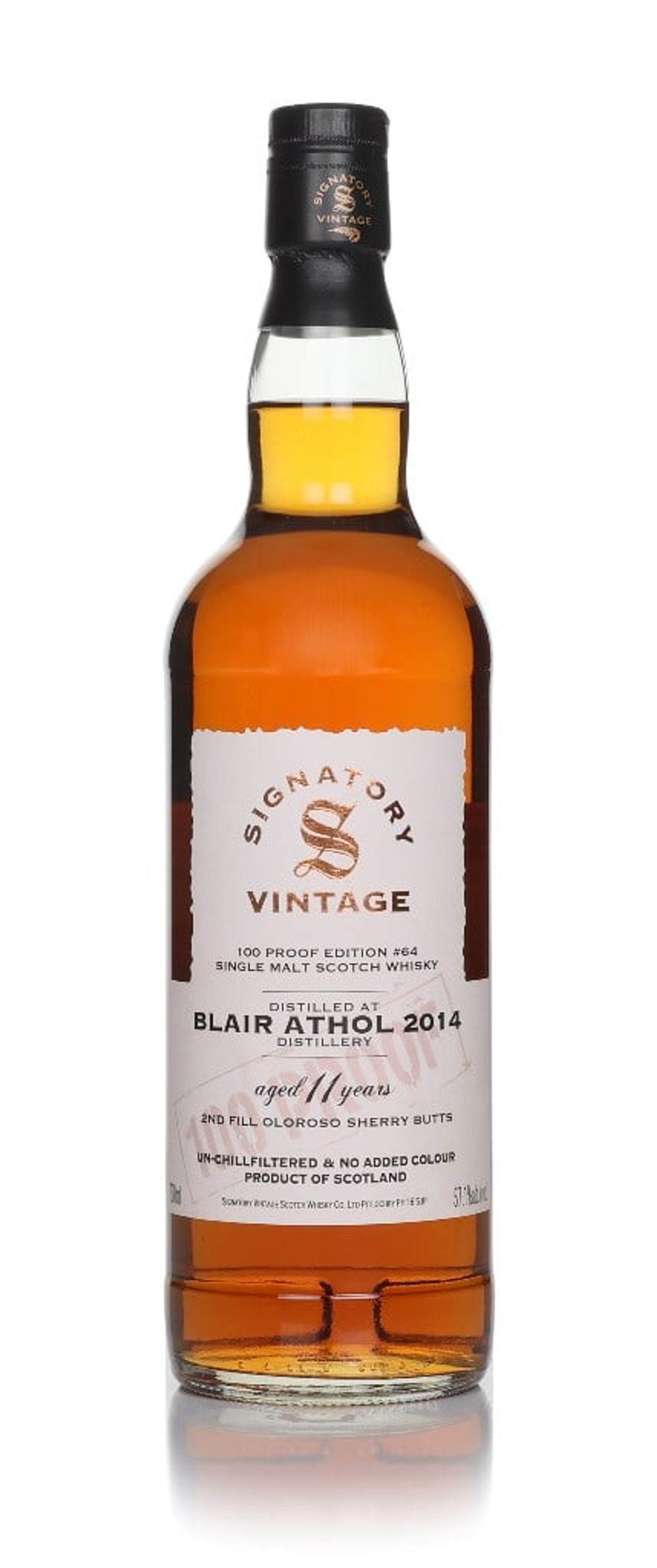 Blair Athol 11 Year Old 2014 - 100 Proof Edition #64 (Signatory) 70cl