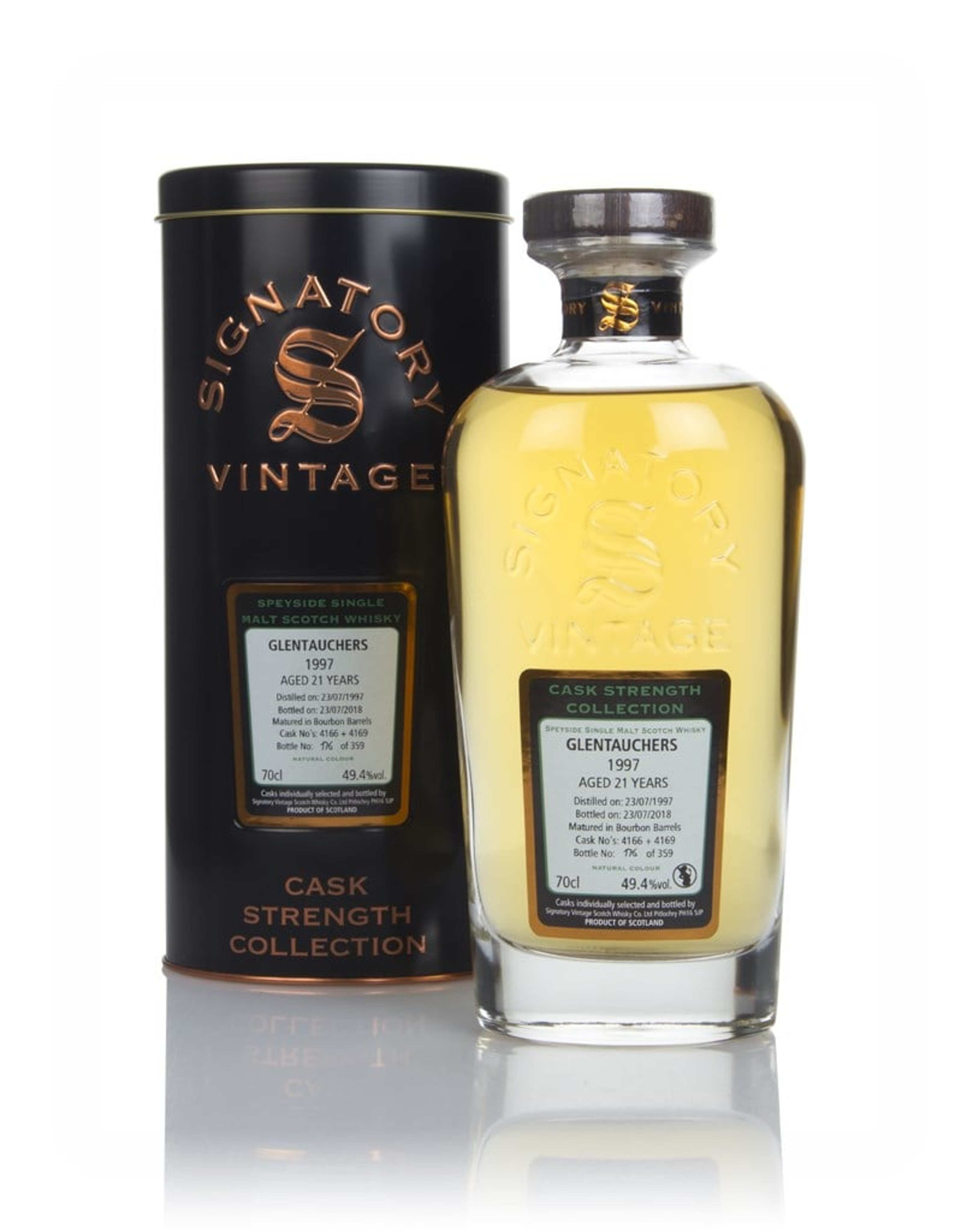 Glentauchers 21 Year Old 1997 (casks 4166 & 4169) - Cask Strength Collection (Signatory) 70cl