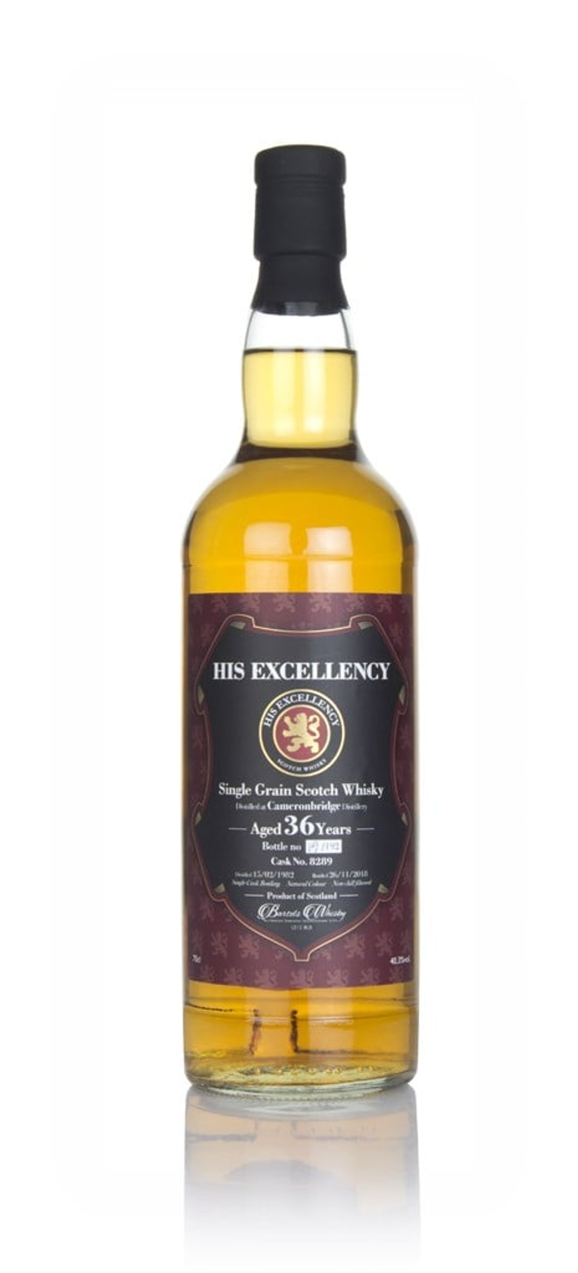 Cameronbridge 36 Year Old 1982 (cask 8289) - His Excellency (Bartels Whisky) 70cl