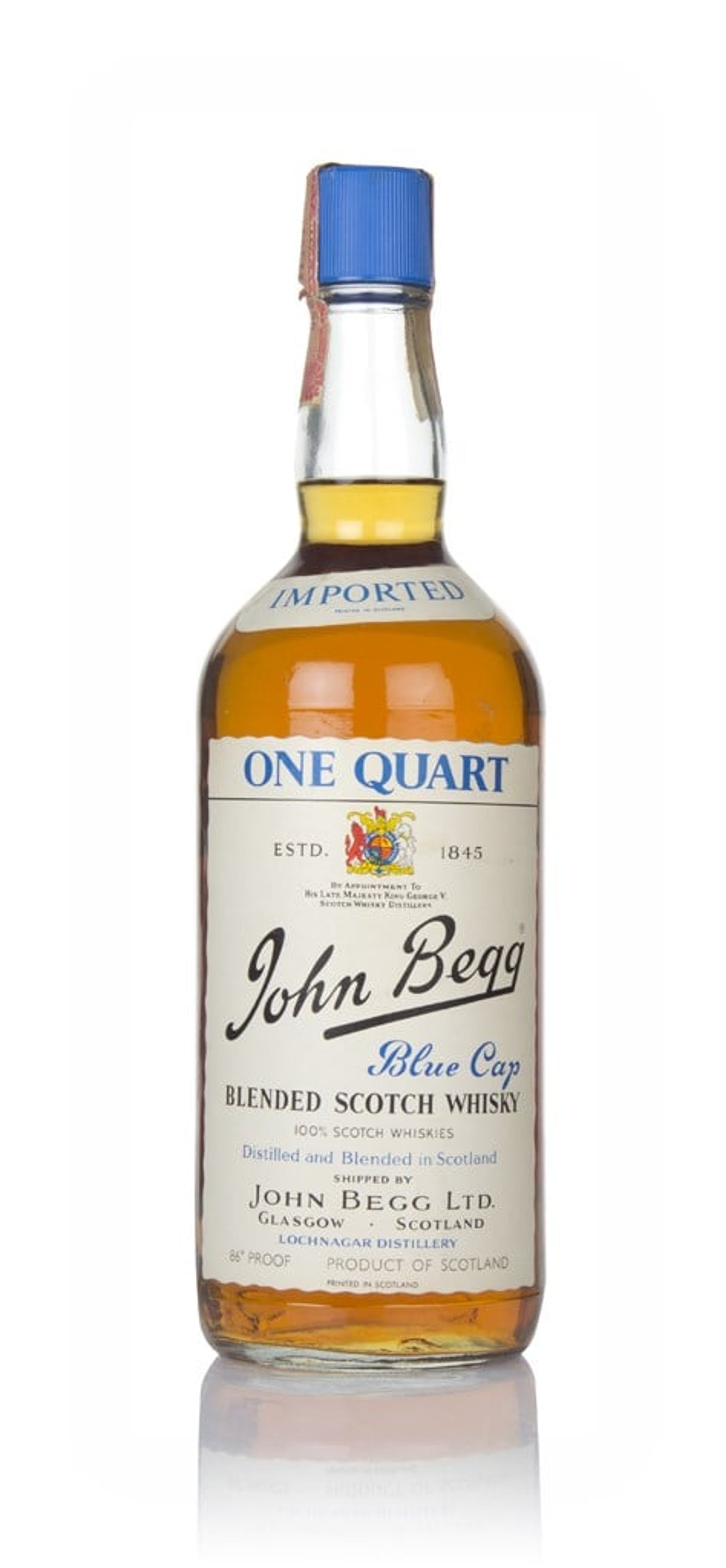 John Begg Blue Cap - 1970s 113cl