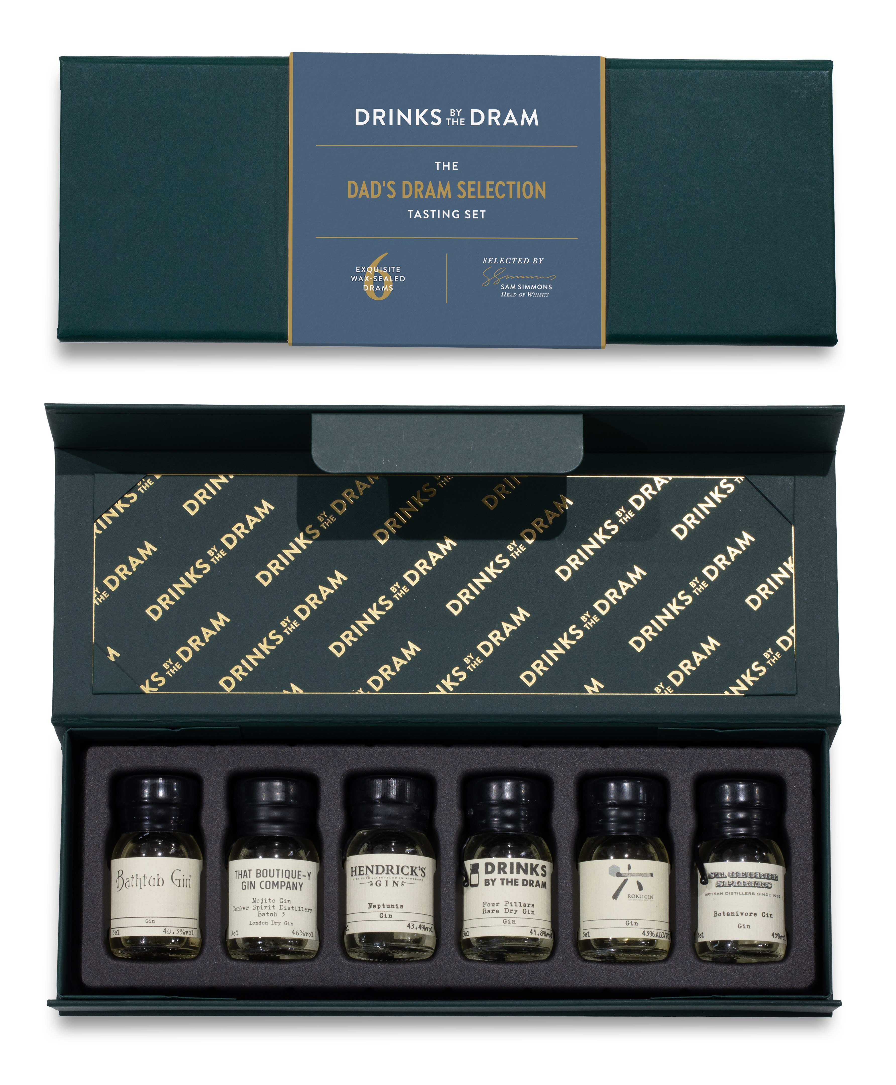 Dad's Dram Selection Gin Tasting Set Green