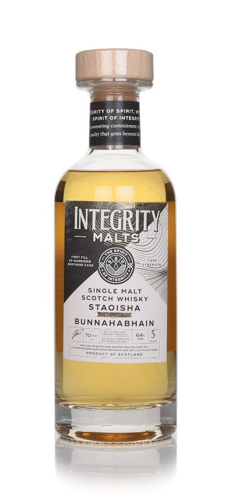Staoisha (Bunnahabhain) 5 Year Old 2020 - Garrison Brothers Bourbon Cask (Integrity Malts) 70cl
