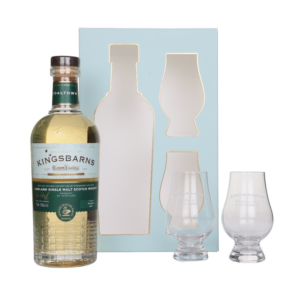 Kingsbarns Coaltown Gift Set with 2x Glencairn Glasses 70cl