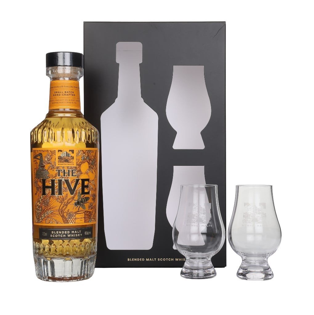 The Hive (Wemyss Malts) Gift Set with 2x Glencairn Glasses 70cl