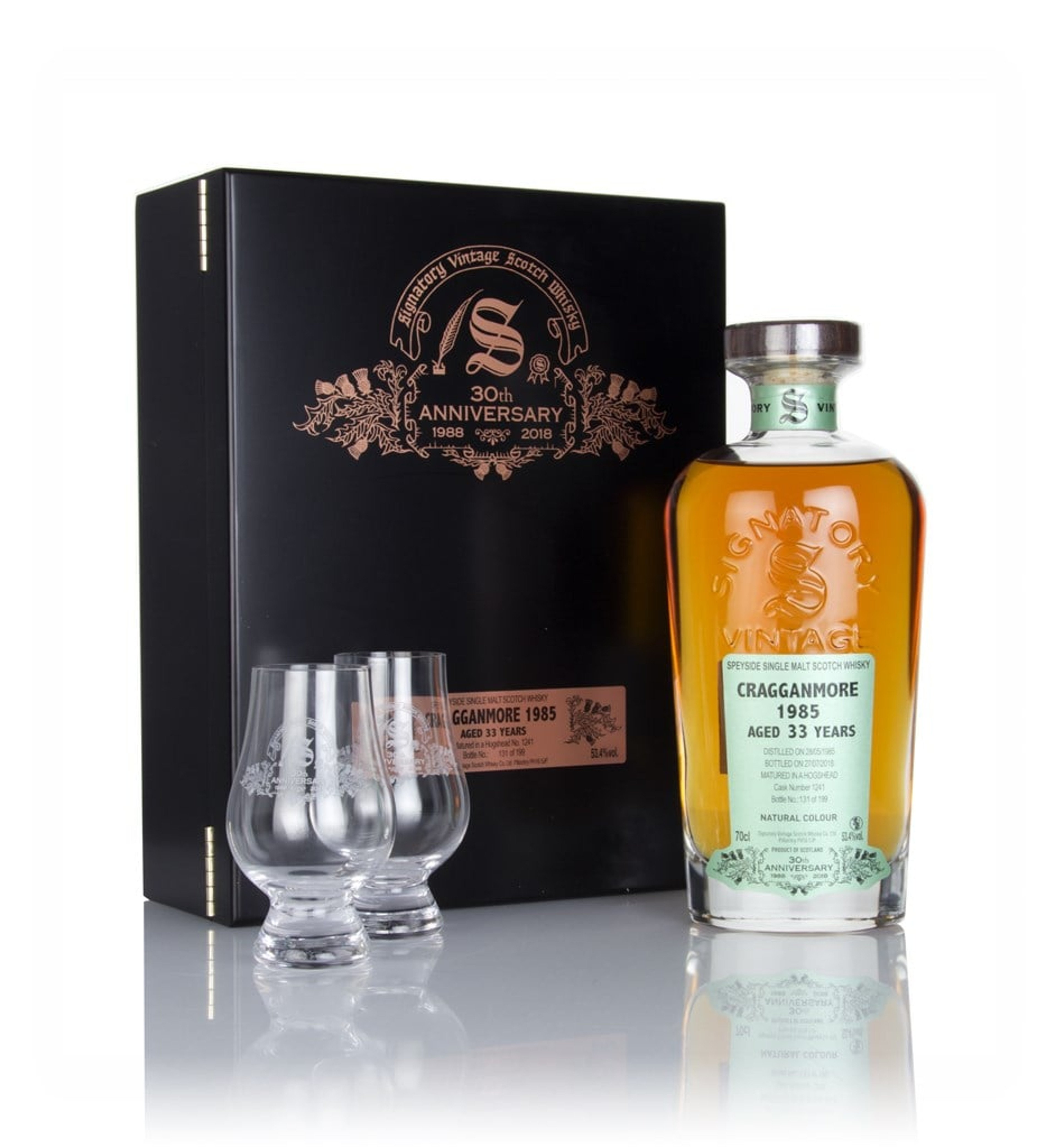 Cragganmore 33 Year Old 1985 (cask 1241) - 30th Anniversary Gift Box (Signatory) 70cl