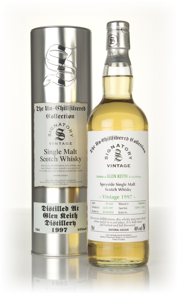 Glen Keith 20 Year Old 1997 (casks 72591 & 72592) - Un-Chillfiltered Collection (Signatory) 70cl product image