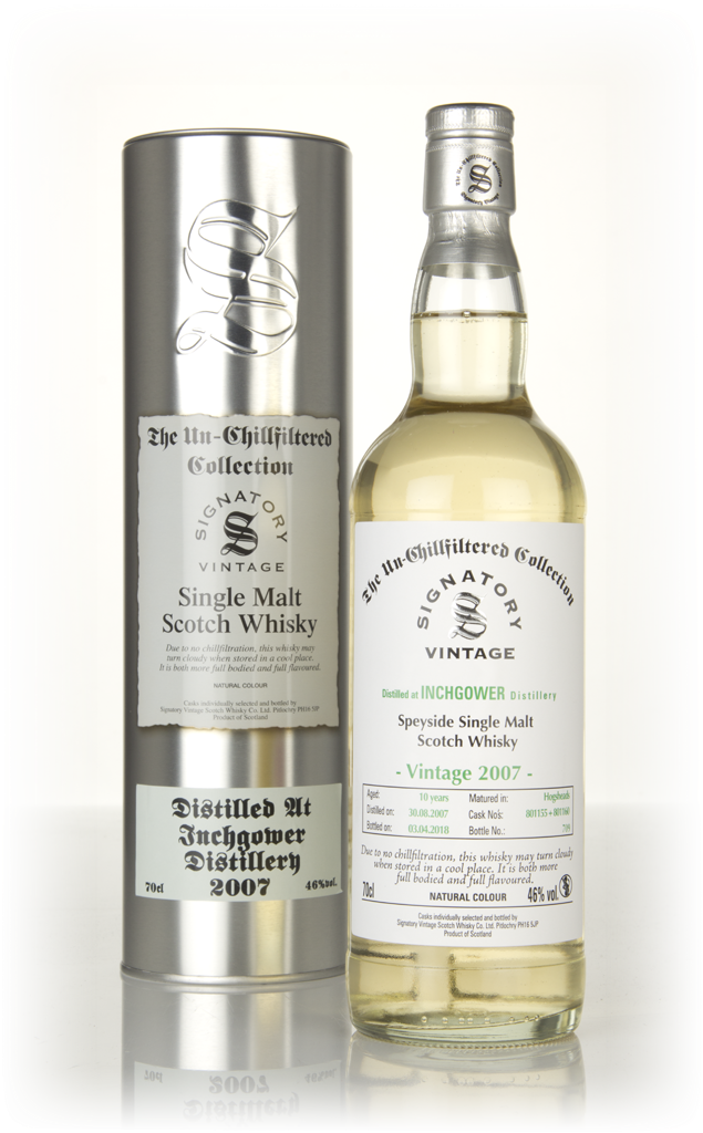 Inchgower 10 Year Old 2007 (casks 801155 & 801160) - Un-Chillfiltered Collection (Signatory) 70cl product image