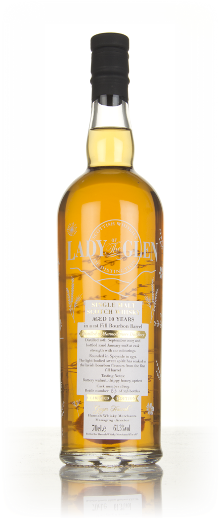 Mannochmore 10 Year Old 2007 (cask 13209) - Lady of the Glen (Hannah Whisky Merchants) 70cl product image