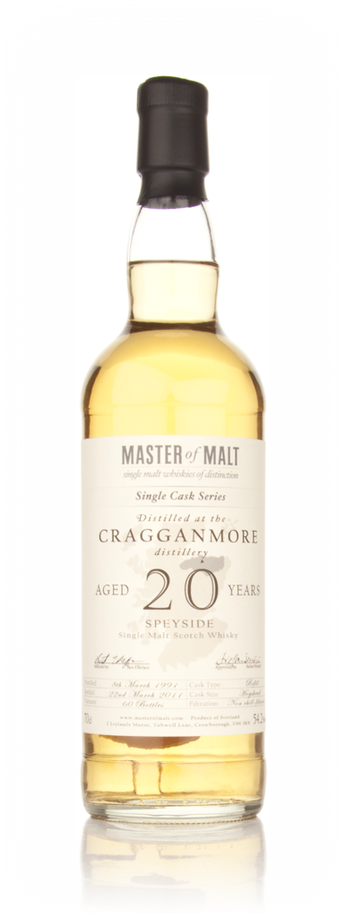 Cragganmore 20 Year Old 1991 Cask 1157 - Single Cask (Master of Malt) 70cl product image