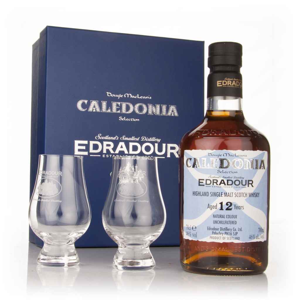 Edradour Caledonia 12 Year Old with 2x Glasses 70cl product image