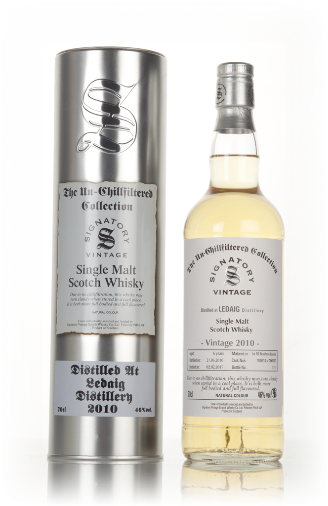 Ledaig 6 Year Old 2010 (casks 700314 & 700315) - Un-Chillfiltered Collection (Signatory) 70cl product image