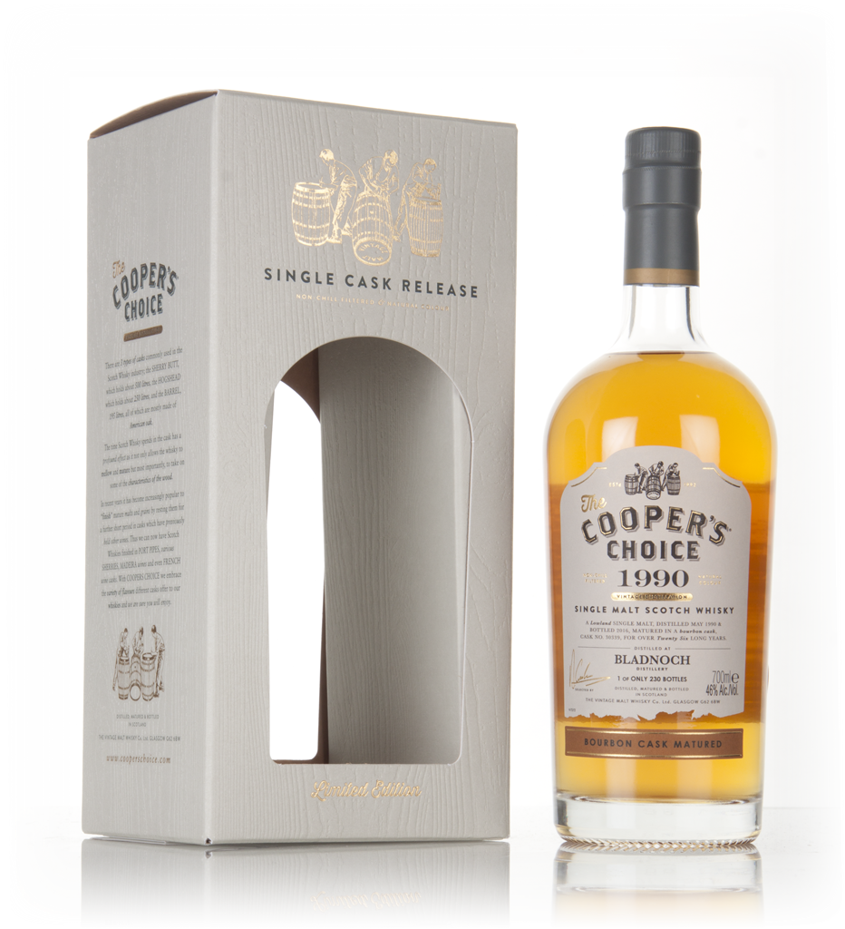 Bladnoch 26 Year Old 1990 (cask 30339) -The Cooper's Choice (The Vintage Malt Whisky Co.) 70cl product image