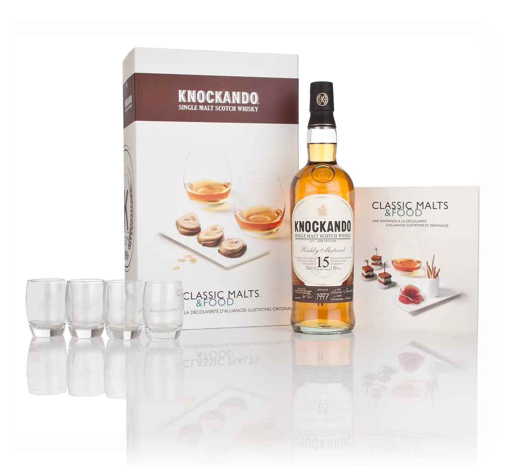Knockando 15 Year Old 1997 - Classic Malts & Food Gift Set with 4x Glasses 70cl product image
