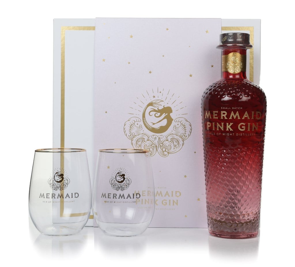 Mermaid Pink Gin Gift Pack with 2x Glasses 70cl product image