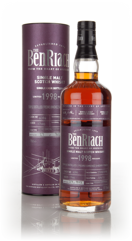 BenRiach 17 Year Old 1998 (cask 6394) - Pedro Ximénez Sherry Cask 70cl product image