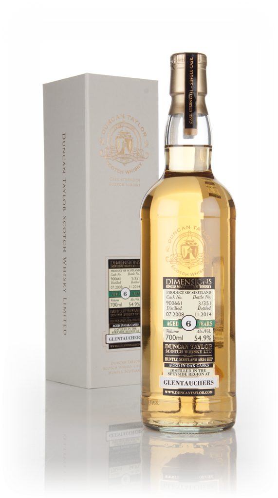 Glentauchers 6 Year Old 2008 (cask 900661) - Dimensions (Duncan Taylor) 70cl product image