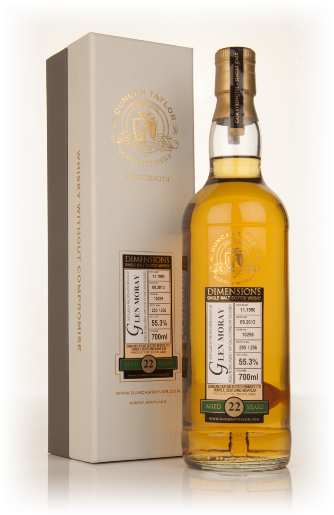 Glen Moray 22 Year Old 1990 (cask 10298) - Dimensions (Duncan Taylor) 70cl product image