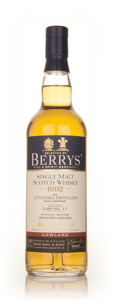 Littlemill 20 Year Old 1992 (cask 11) (Berry Bros. & Rudd) 70cl product image