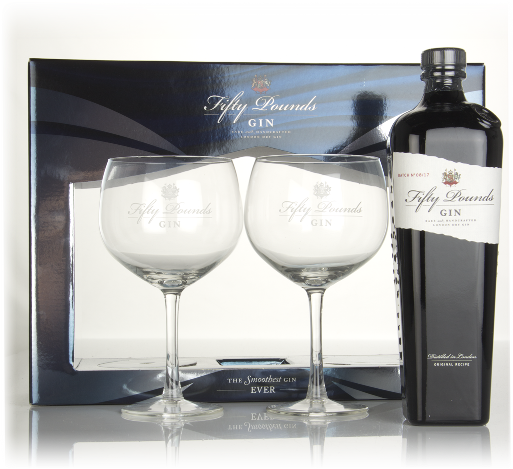 Fifty Pounds Gin Glass Gift Set 70cl product image