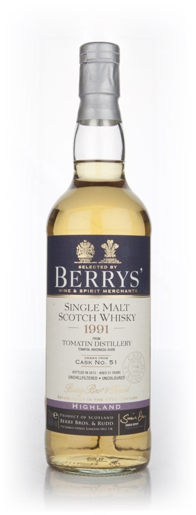 Tomatin 21 Year Old 1991 (cask 51) (Berry Bros. & Rudd) 70cl product image