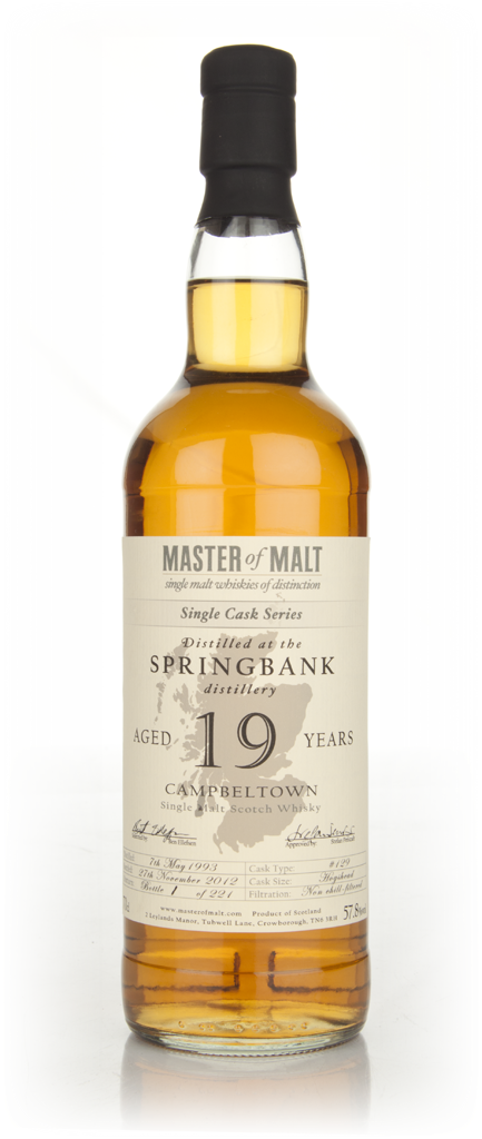 Springbank 19 Year Old Cask 129 - Single Cask (Master of Malt) 70cl product image