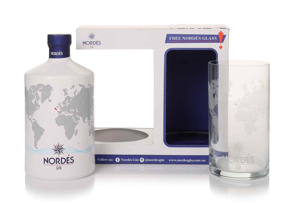 Nordés Atlantic Galician Gin Gift Pack with Glass (No Box / Torn Label) 70cl product image