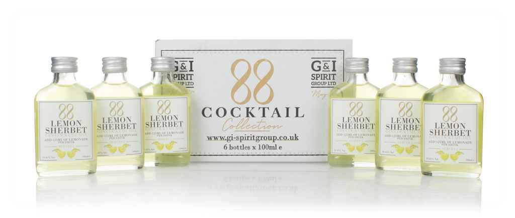 88 Cocktail Lemon Sherbet Gin Cocktail Mix (6 x 100ml) (No Box / Torn Label) 60cl product image