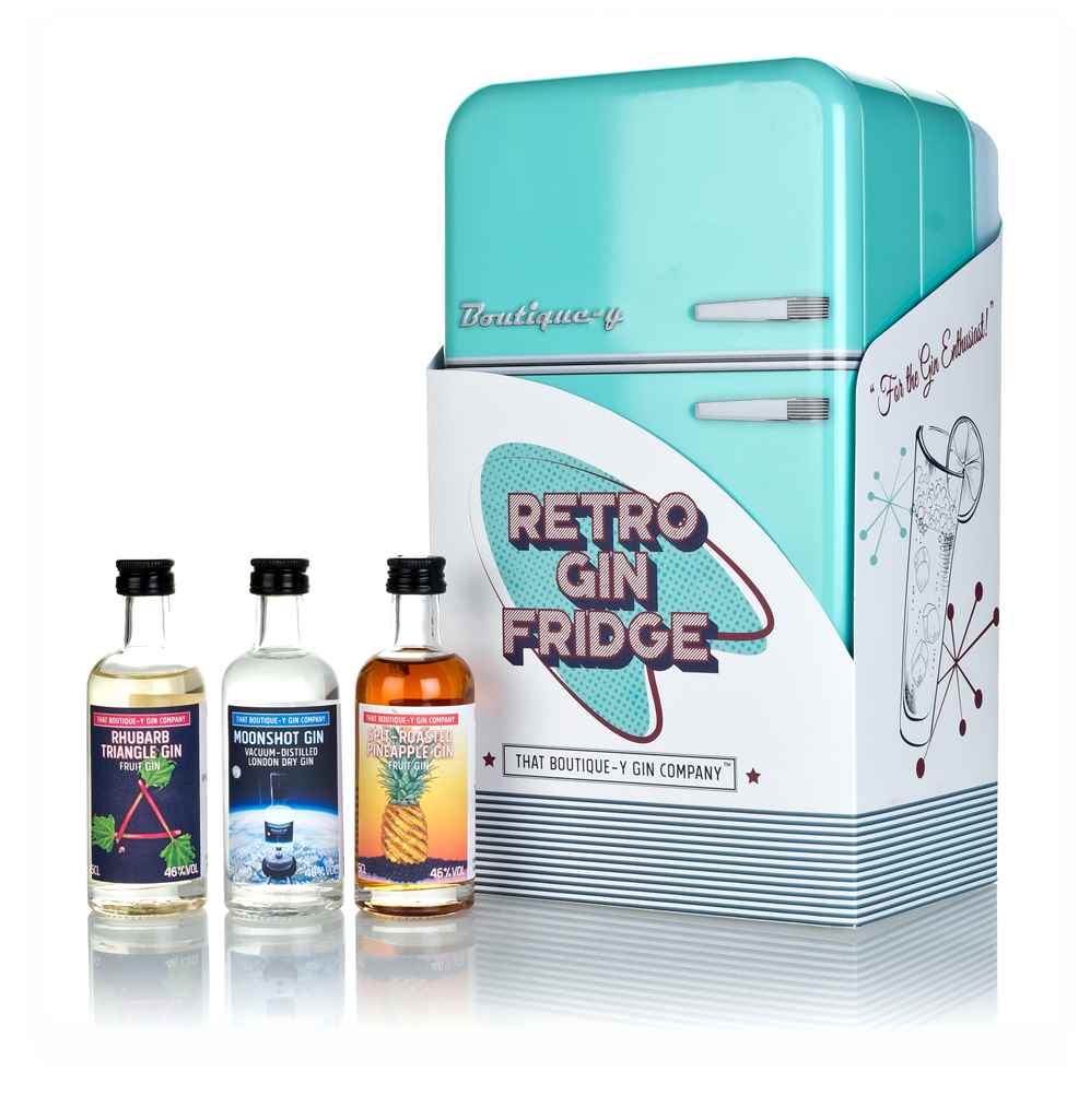 Retro Gin Fridge Tin (That Boutique-y Gin Company) (8 x 50ml) (No Box / Torn Label) 40cl product image