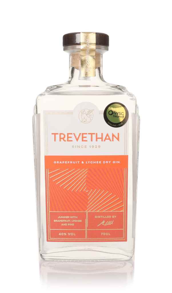 Trevethan Grapefruit and Lychee Cornish Gin (No Box / Torn Label) 70cl product image
