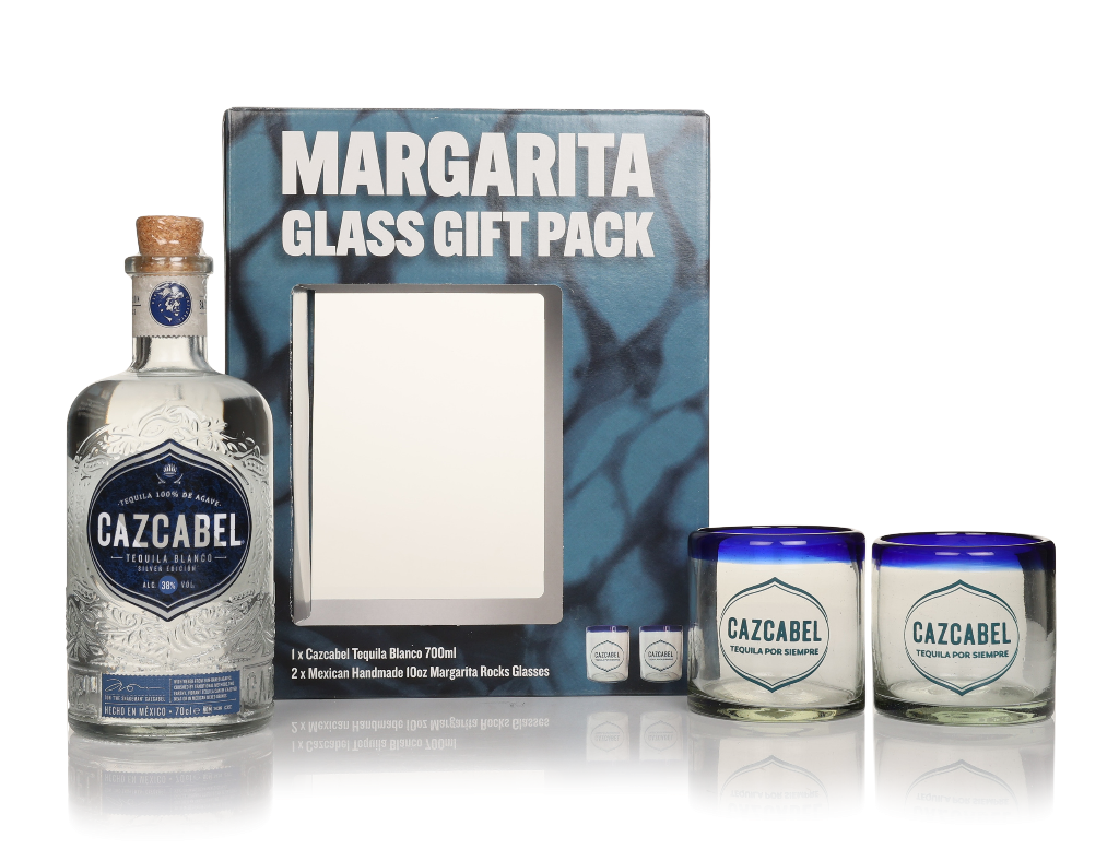 Cazcabel Blanco Tequila Gift Set with 2x Margarita Glasses 70cl product image