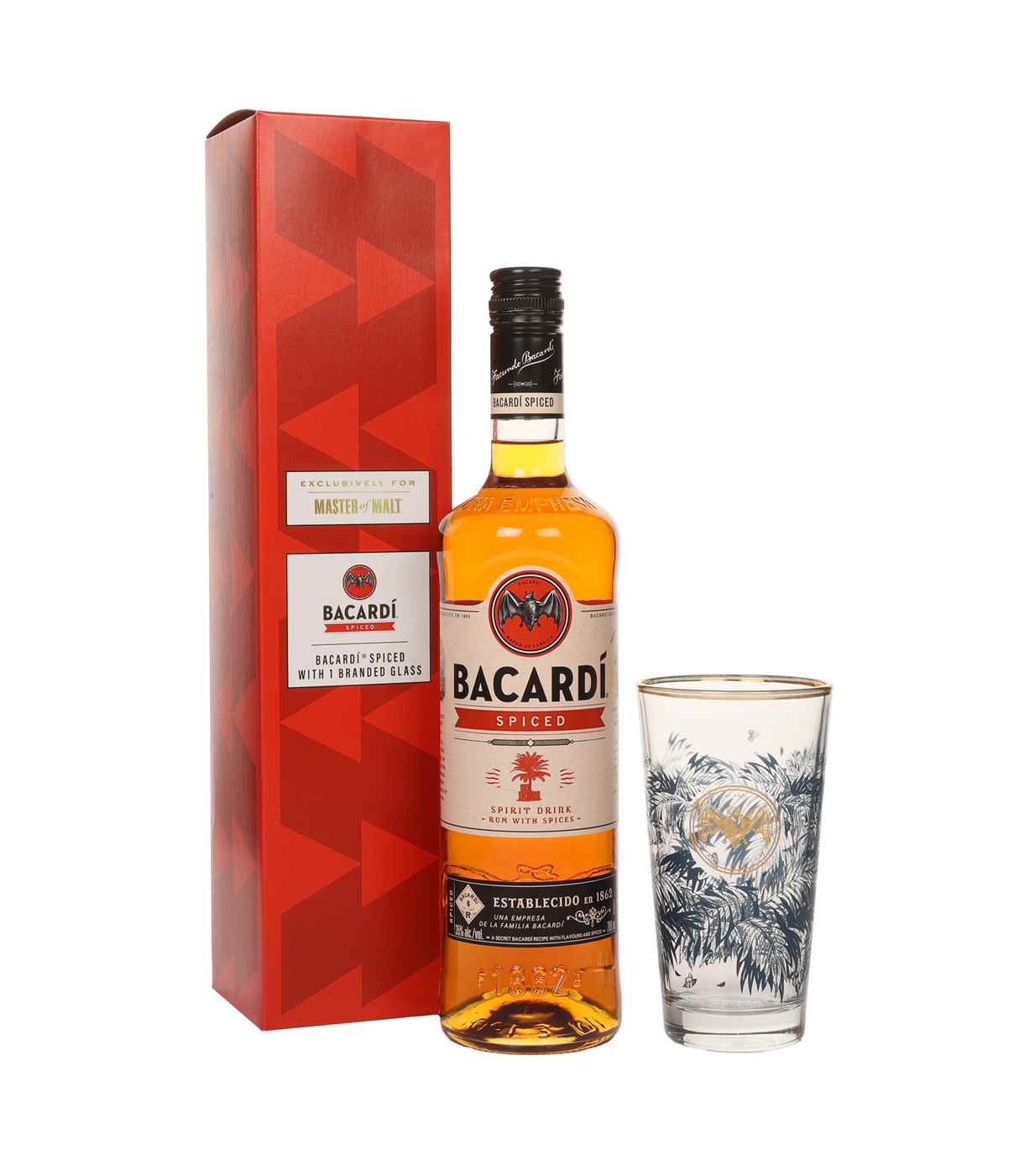 Bacardi Spiced Gift Set with Glass 70cl product image