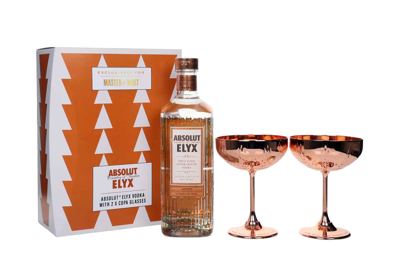 Absolut Elyx Vodka Gift Set with 2x Coupe Glasses 70cl product image