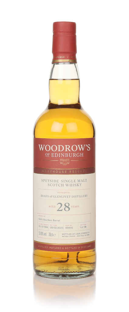Braes of Glenlivet 28 Year Old  1994 (Cask 165616) - Woodrow's of Edinburgh 70cl product image