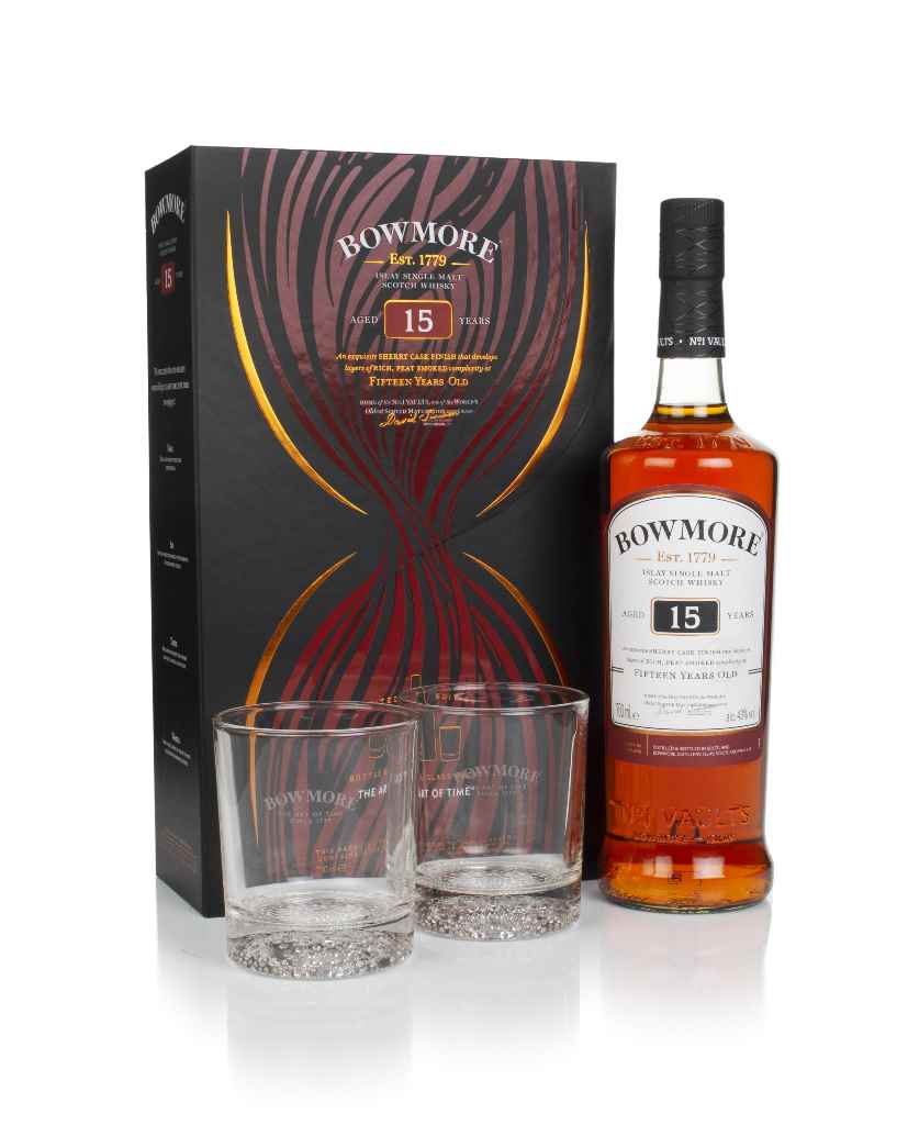 Bowmore 15 Year Old Gift Pack with 2x Glasses 70cl product image