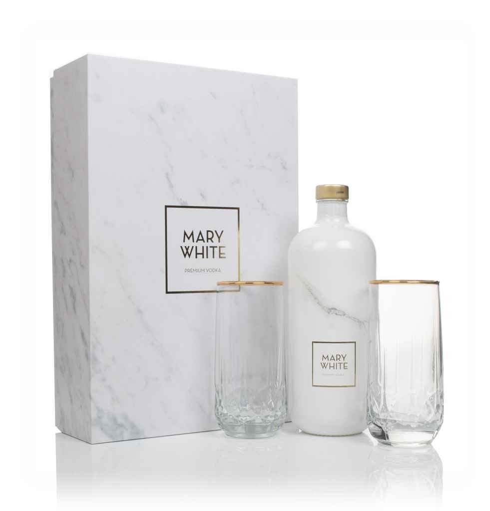 Mary White Vodka Gift Pack with 2x Glasses 70cl product image
