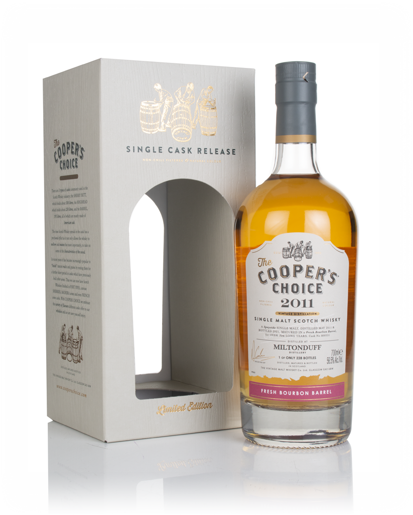 Miltonduff 10 Year Old 2011 (cask 800531)  - The Cooper's Choice (The Vintage Malt Whisky Co.) 70cl product image