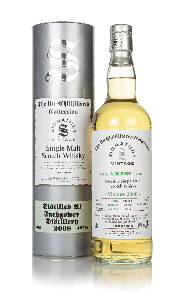 Inchgower 13 Year Old 2008 (casks 801500 & 801502) - Un-Chillfiltered Collection (Signatory) 70cl product image