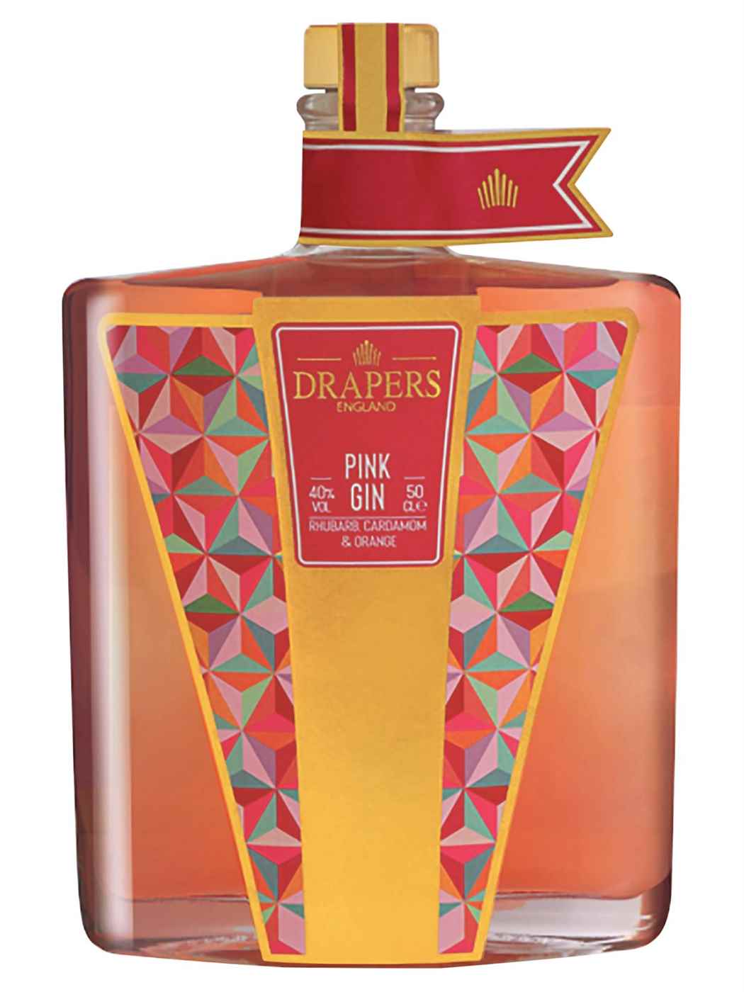 Drapers England Pink Gin - Rhubarb, Cardamom & Orange 50cl product image