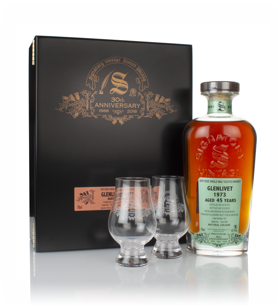 Glenlivet 45 Year Old 1973 (cask 12/1) - 30th Anniversary Gift Box (Signatory) 70cl product image