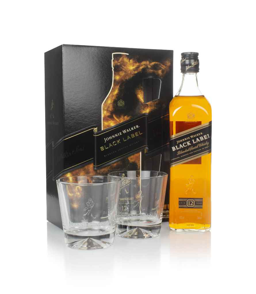 Johnnie Walker Black Label 12 Year Old Gift Pack with 2x Glasses 70cl product image