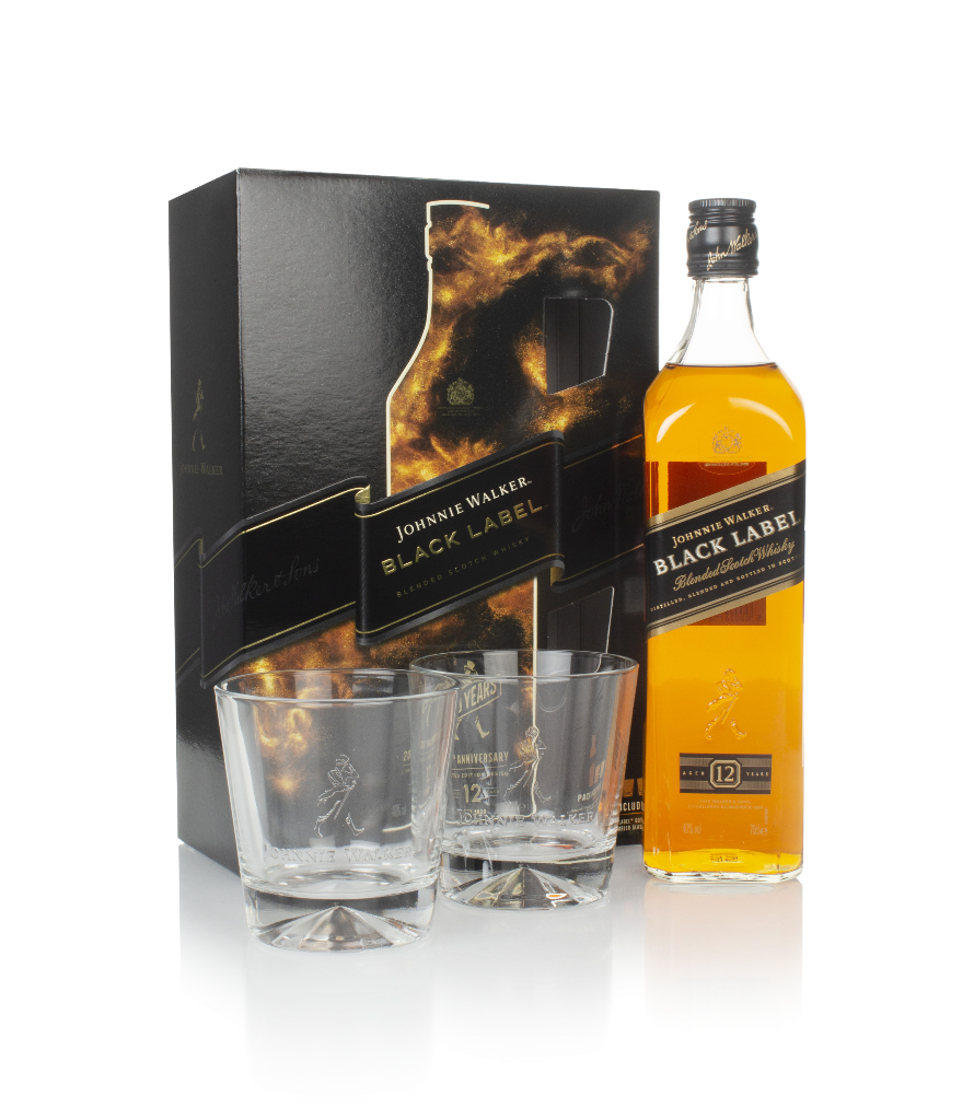 Johnnie Walker Black Label 12 Year Old Gift Pack with 2x Glasses 70cl product image
