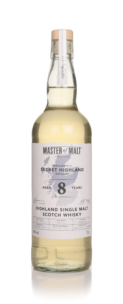 A Secret Highland Distillery 8 Year Old 2016 Single Cask (Master of Malt) 70cl product image