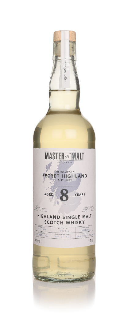 A Secret Highland Distillery 8 Year Old 2016 Single Cask (Master of Malt) 70cl product image