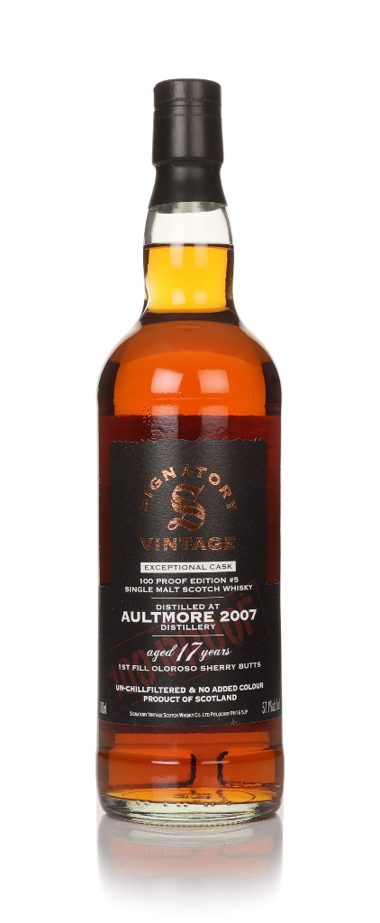 Aultmore 17 Year Old 2007 Exceptional Cask - 100 Proof Edition #5 (Signatory) 70cl product image