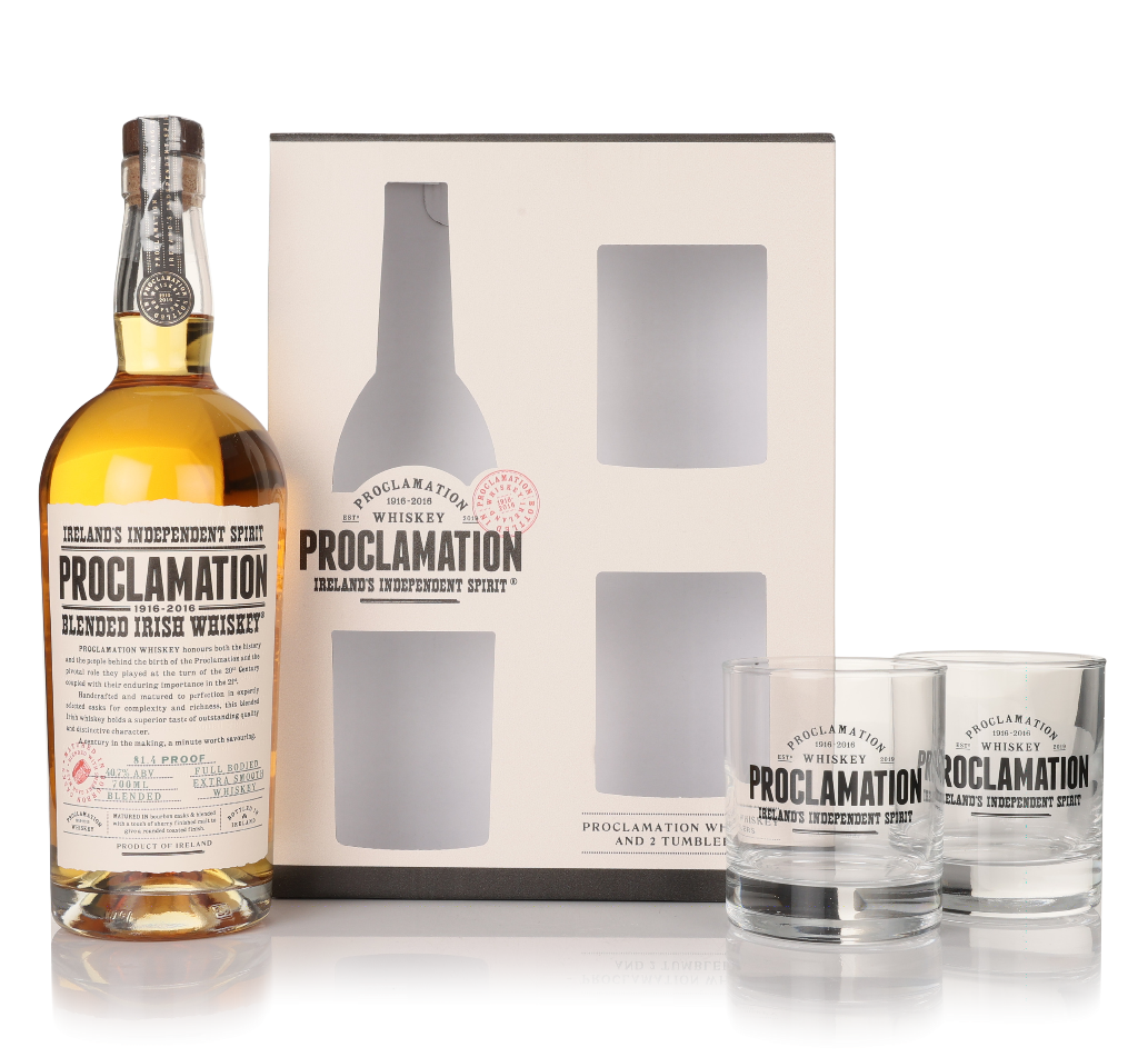 Proclamation Whiskey Gift Pack with 2x Tumbler Glasses 70cl product image