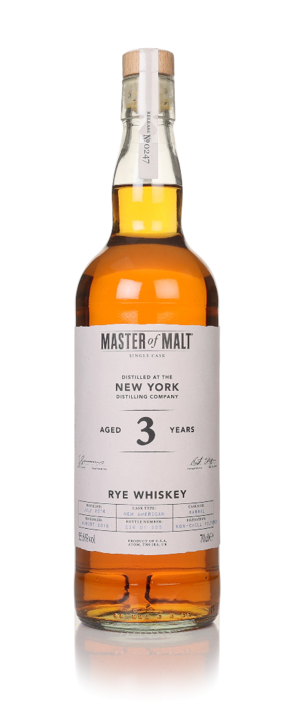 New York Distilling Company Rye 3 Year Old 2016 Single Cask (Master of Malt) 70cl product image